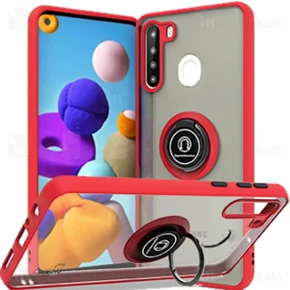 قاب مات هیبریدی انگشتی Samsung Galaxy A21 Matte Hybrid Ring Case - تصویر 3