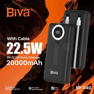 پاوربانک 20000 بیوا Biva BP-040 توان 22.5 وات با کابل متصل - تصویر 5