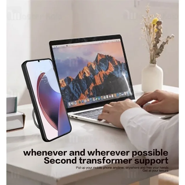 قاب ضد ضربه مگنتی اوپو Oppo Reno 10 5G / Reno 10 Pro Magnetic Support Case دارای محافظ - تصویر 5