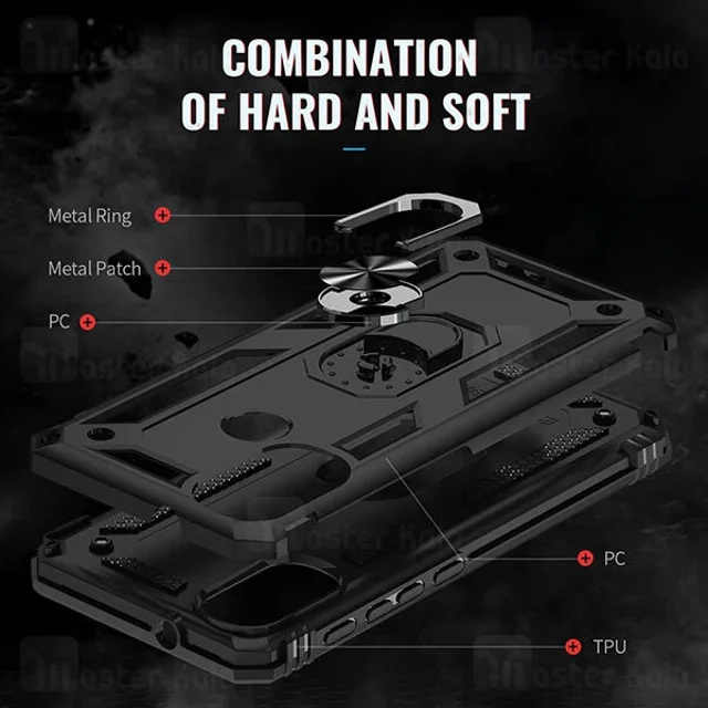 گارد محافظ ضد ضربه انگشتی موتورولا Motorola Moto E40 Armor Shockproof Case - تصویر 6