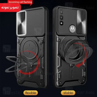 قاب ضد ضربه مگنتی Motorola Moto E20 / Moto E30 Magnetic Support Case دارای محافظ دوربین - تصویر 3