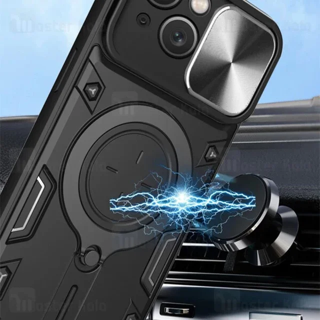 قاب ضد ضربه مگنتی Apple iPhone 15 Magnetic Support Case دارای محافظ دوربین - تصویر 5