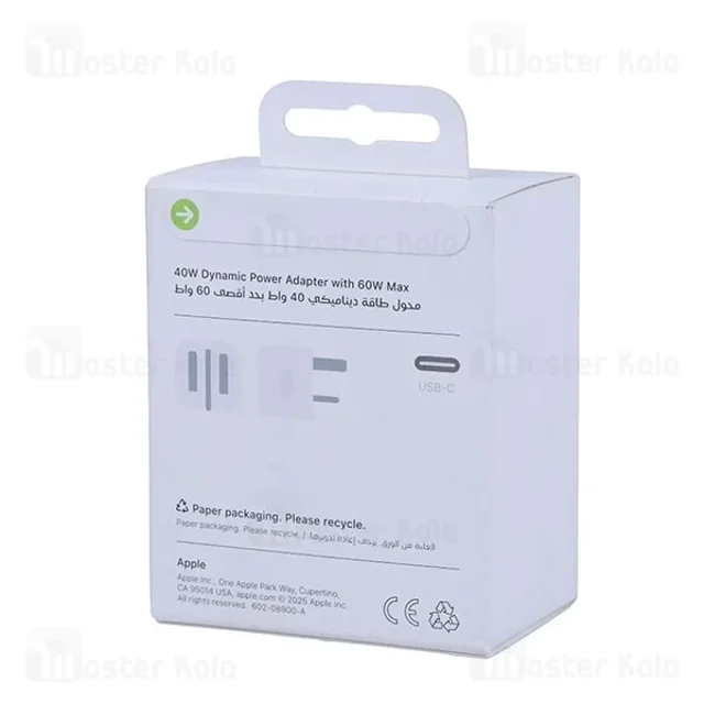 شارژر دیواری اصلی اپل Apple A3353 / MGTV4B/A توان 40 وات - تصویر 4