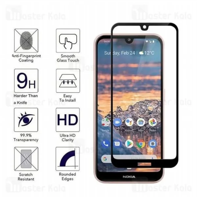 محافظ صفحه شیشه ای تمام صفحه تمام چسب نوکیا Nokia 4.2 Glass - تصویر 4