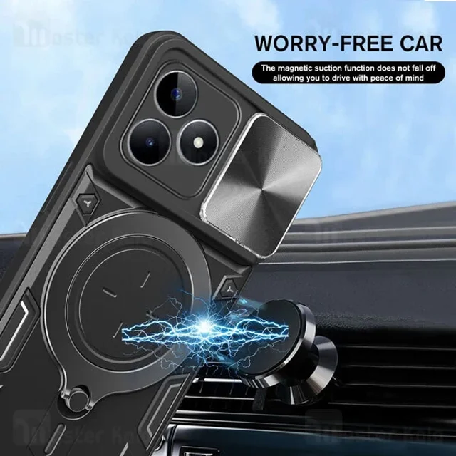 قاب ضد ضربه مگنتی Realme C53 Magnetic Support Case دارای محافظ دوربین - تصویر 8