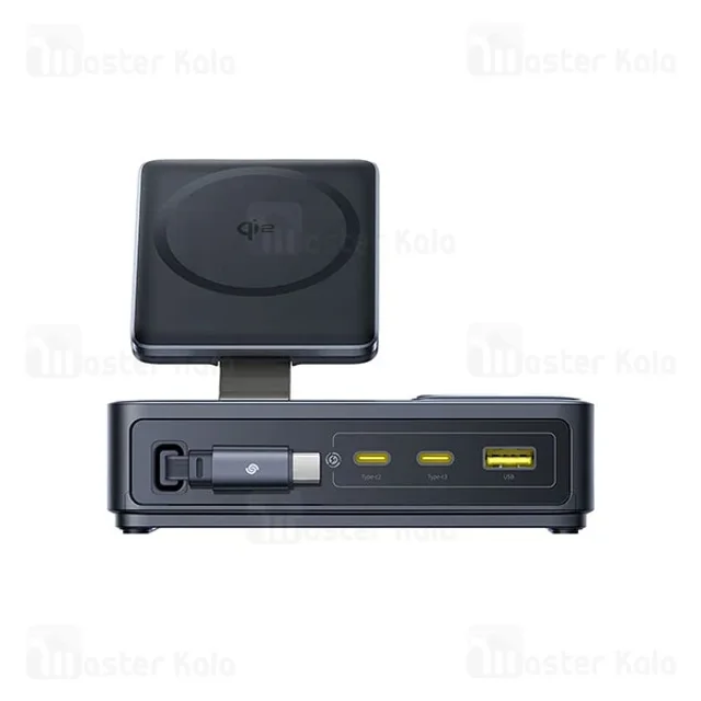 هاب شارژر 3 پورت و شارژر وایرلس بیسوس Baseus P10170901123 Nomos Qi2 CCNMS140 توان 140 وات - تصویر 3