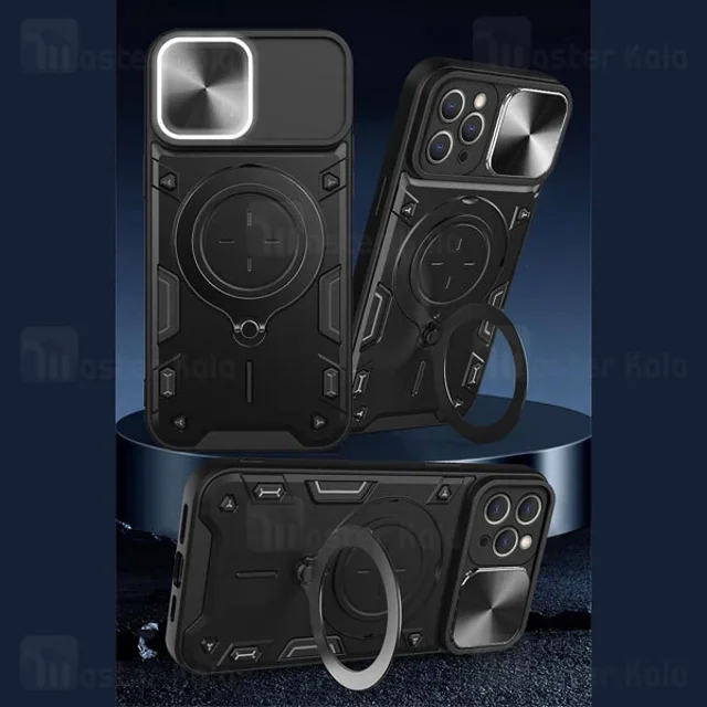 قاب ضد ضربه مگنتی Apple iPhone 12 Pro Max Magnetic Support Case دارای محافظ دوربین - تصویر 8
