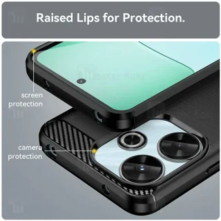 قاب فیبر کربنی شیائومی Xiaomi Redmi 13 4G / Poco M6 4G Rugged Armor Fiber Carbon - تصویر 4