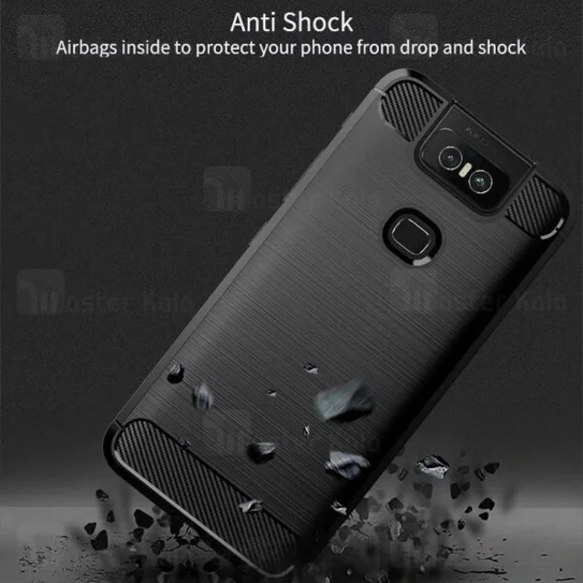 قاب محافظ ژله ای ایسوس Asus Zenfone 6 ZS630KL Rugged Armor Fiber Carbon - تصویر 7