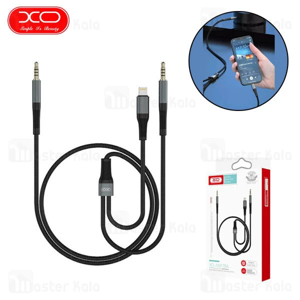 کابل انتقال صدا 2 به 1 لایتنینگ به AUX ایکس او Xo NB178A طول 1 متر