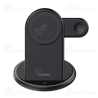استند و شارژر وایرلس چند کاره مگنتی الدینیو Ldnio WL02 توان 15 وات با قابلیت شارژ اپل واچ - تصویر 3
