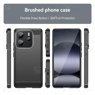 قاب فیبر کربنی شیائومی Xiaomi Redmi Note 14 5G / Poco M7 Pro 5G Rugged Armor Fiber Carbon - تصویر 3