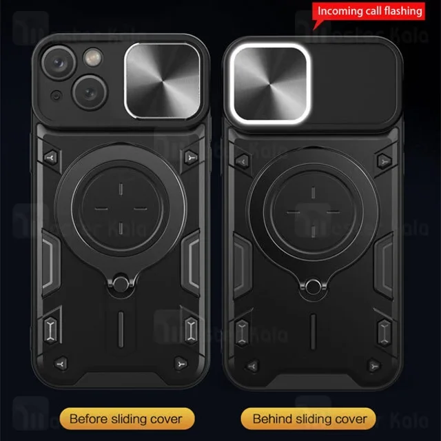 قاب ضد ضربه مگنتی Apple iPhone 15 Magnetic Support Case دارای محافظ دوربین - تصویر 4