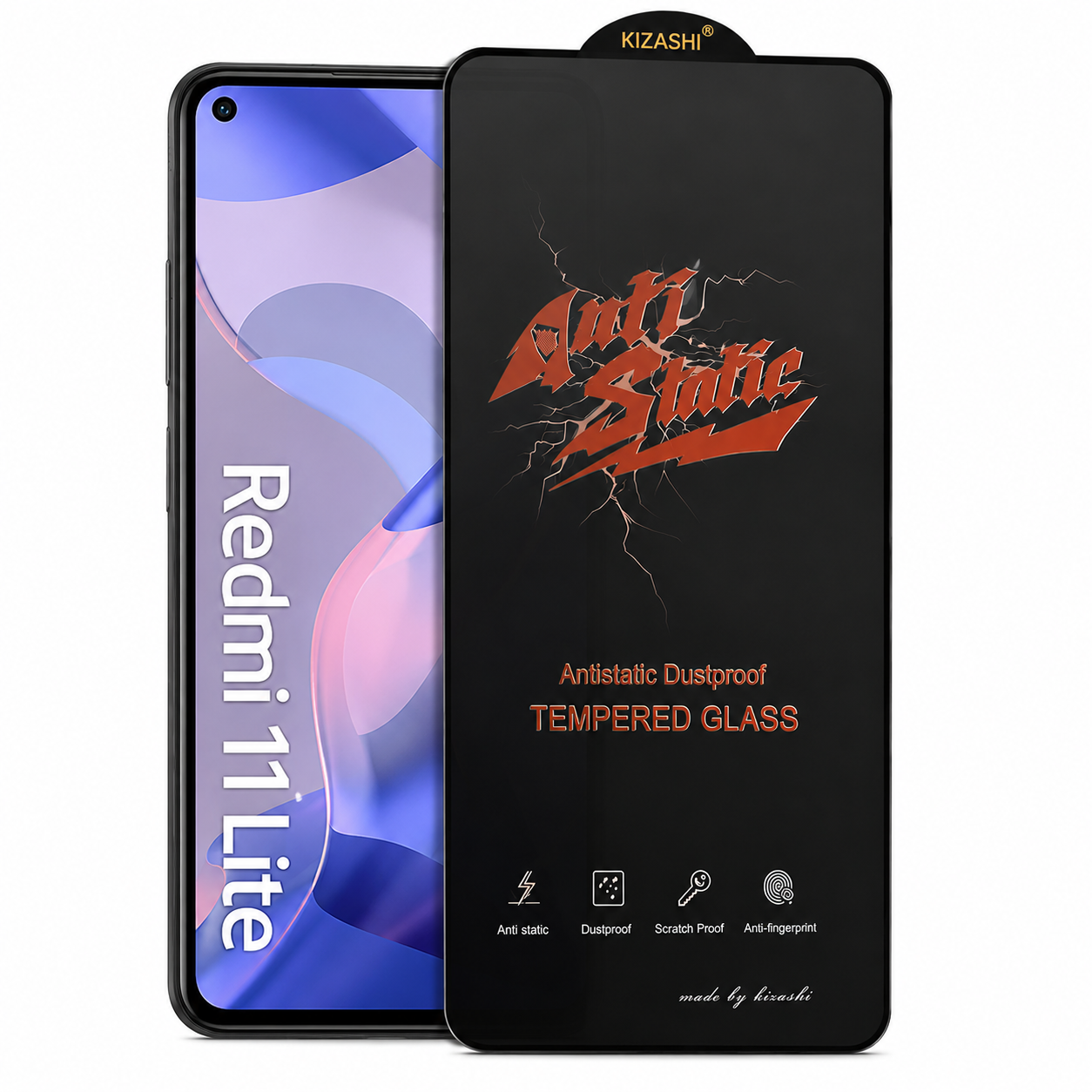 گلس (محافظ صفحه) کیزاشی Anti Static ویژه Redmi 11 Lite