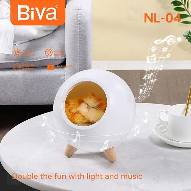 چراغ خواب و اسپیکر فانتزی بیوا Biva NL-04 طرح گربه - تصویر 6