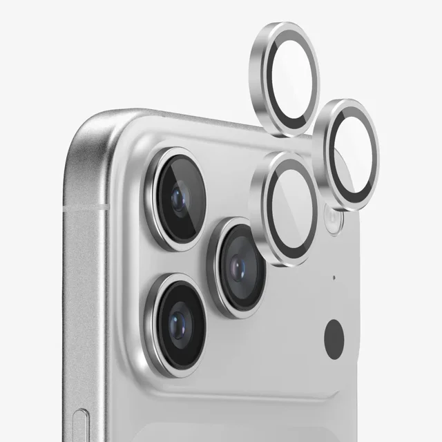 محافظ لنز دوربین iphone 17 Pro / 17 Pro Max مدل رینگی شیشه ای آلومینیومی - تصویر 2