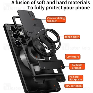 قاب ضد ضربه مگنتی Samsung Galaxy S24 ULTRA Magnetic Multifunctional Case دارای محافظ - تصویر 7
