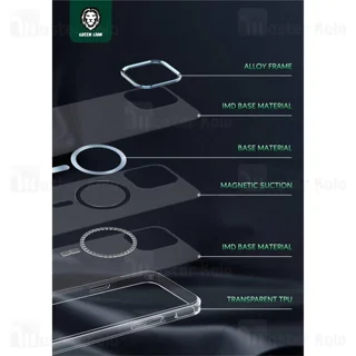 قاب محافظ مگ سیف گرین لاین آیفون Apple iPhone 13 Pro Green Lion Matt Magsafe 2 - تصویر 6