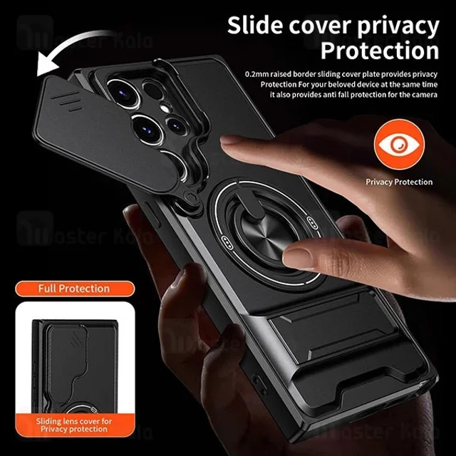 قاب ضد ضربه مگنتی Samsung Galaxy S22 ULTRA Magnetic Multifunctional Case دارای محافظ - تصویر 4