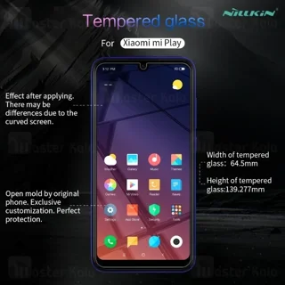 محافظ صفحه نمایش شیشه ای نیلکین شیائومی Xiaomi Mi Play H+ Pro Glass - تصویر 8