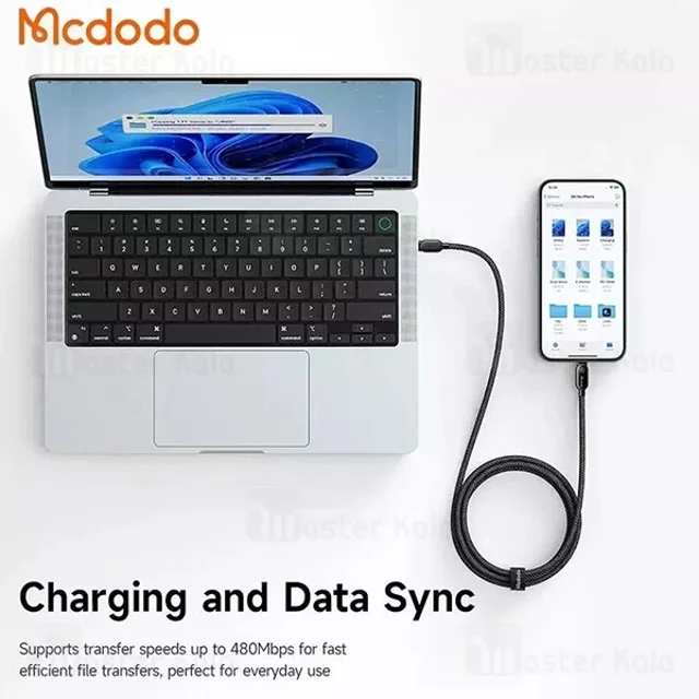 کابل لایتنینگ به Type C مک دودو Mcdodo CA-5390 طول 1.2 متر توان 36 وات - تصویر 4