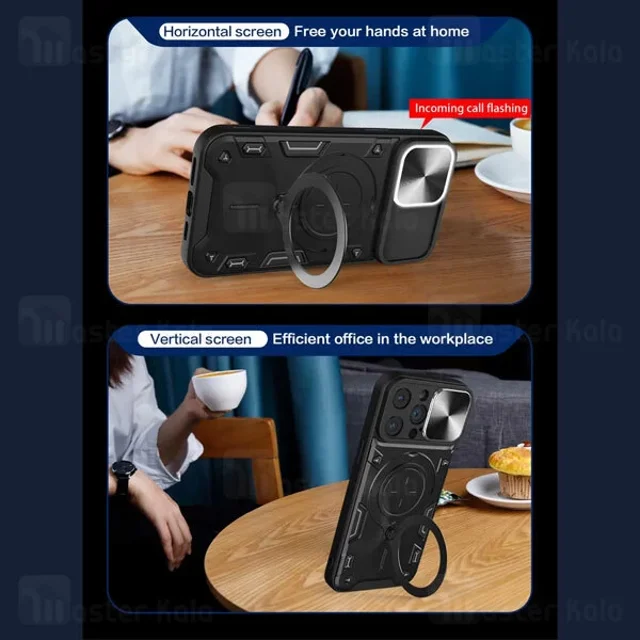 قاب ضد ضربه مگنتی Apple iPhone 12 Pro Max Magnetic Support Case دارای محافظ دوربین - تصویر 4