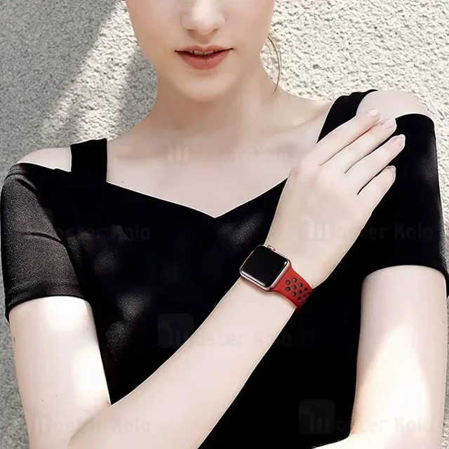 بند سیلیکونی طرح نایکی اپل واچ و ساعت HK سایز‌های 42 / 44 / 45 / 49 میلی متری Apple Watch - تصویر 5