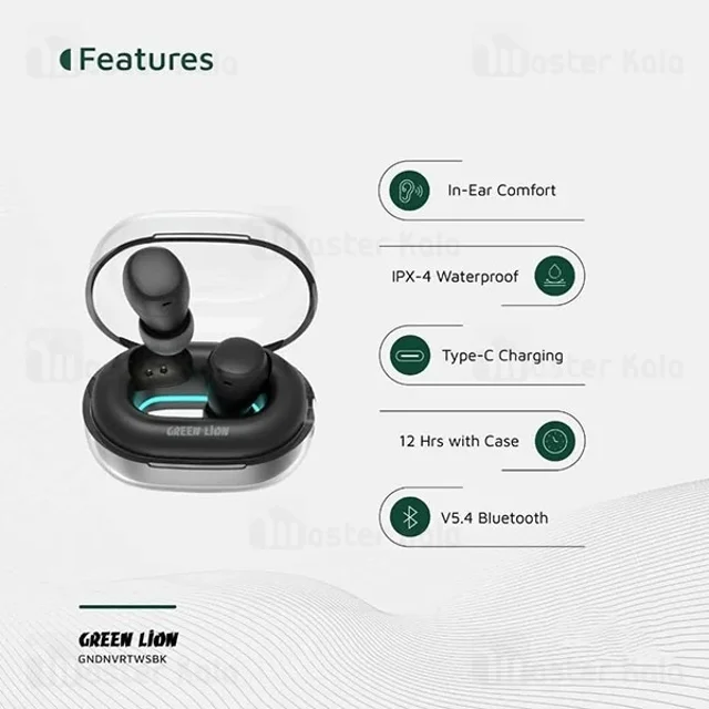 هندزفری بلوتوث گرین لاین Green Lion Denver GNDNVRTWSBK - تصویر 8