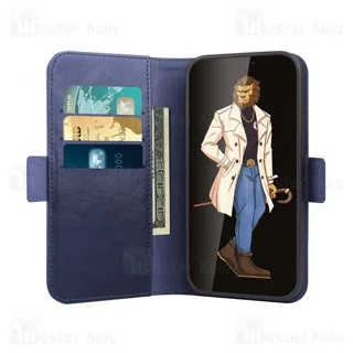 کیف چرمی مگ سیف گرین لاین آیفون Apple iPhone 13 Pro Green Lion 2 in 1 Leather Wallet - تصویر 7