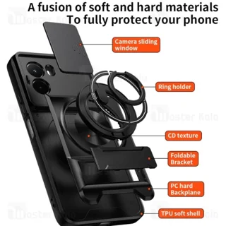 قاب ضد ضربه مگنتی Xiaomi Poco M7 4G Magnetic Multifunctional Case دارای محافظ دوربین - تصویر 8