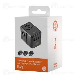 شارژر دیواری و مبدل برق بیوا Biva PS-11 GaN Universal Travel Adapter توان 100 وات - تصویر 5