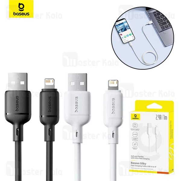 کابل لایتنینگ بیسوس Baseus Silky Series P10377702213 طول 1 متر شدت جریان 2.4 آمپر