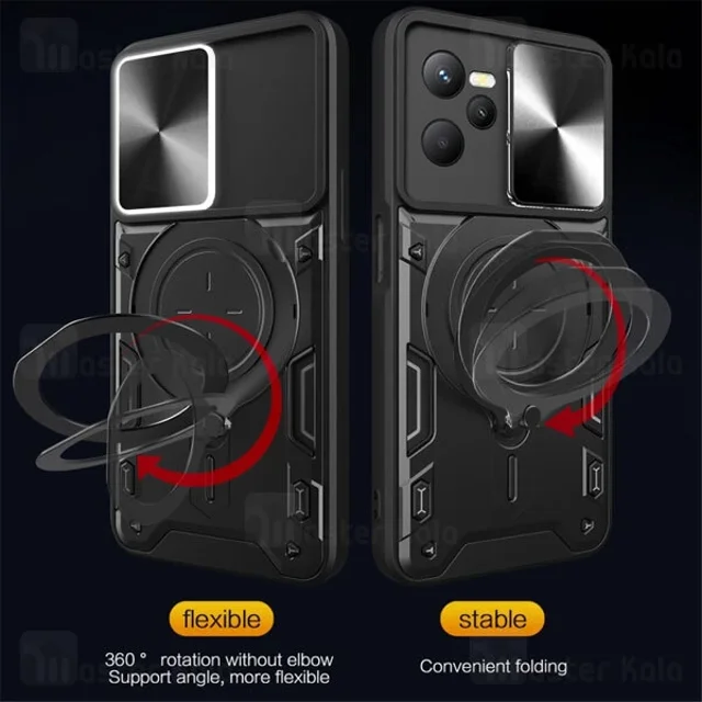 قاب ضد ضربه مگنتی Realme C35 Magnetic Support Case دارای محافظ دوربین - تصویر 3