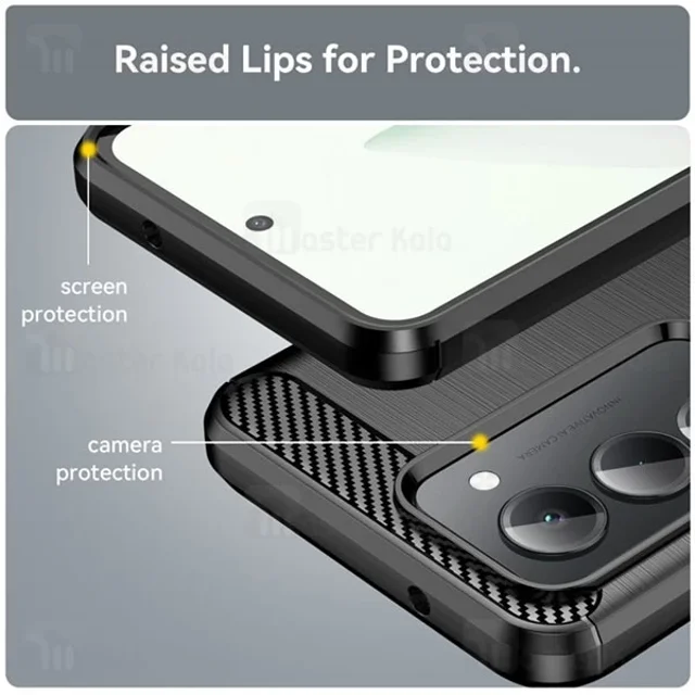 قاب فیبر کربنی شیائومی Xiaomi Redmi 15 4G Rugged Armor Fiber Carbon - تصویر 6
