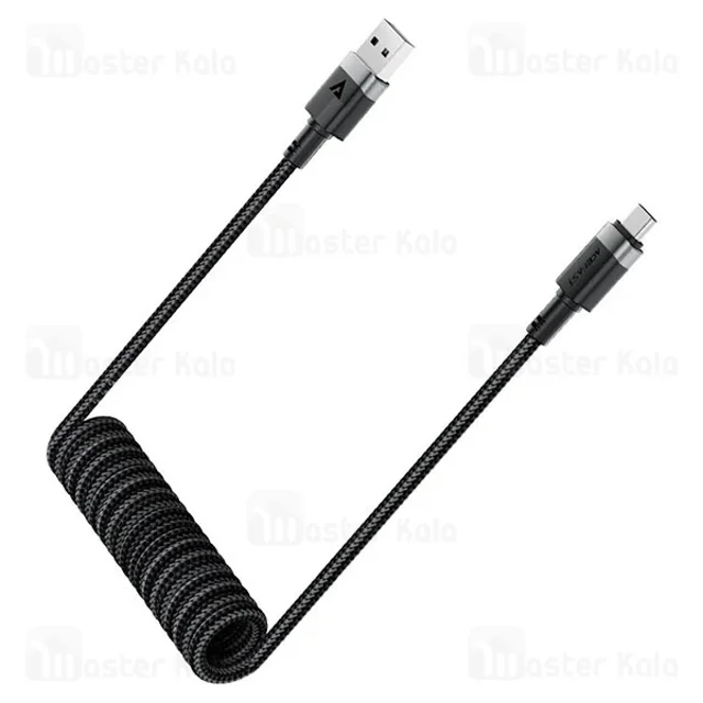 کابل Type-C فنری ایس فست ACEFAST C14-04 طول 1.2 متر توان 15 وات - تصویر 3