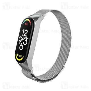 بند فلزی دستبند سلامتی شیائومی Mi Band 7 Stainless Steel Milanese Strap با قفل مگنتی - تصویر 2
