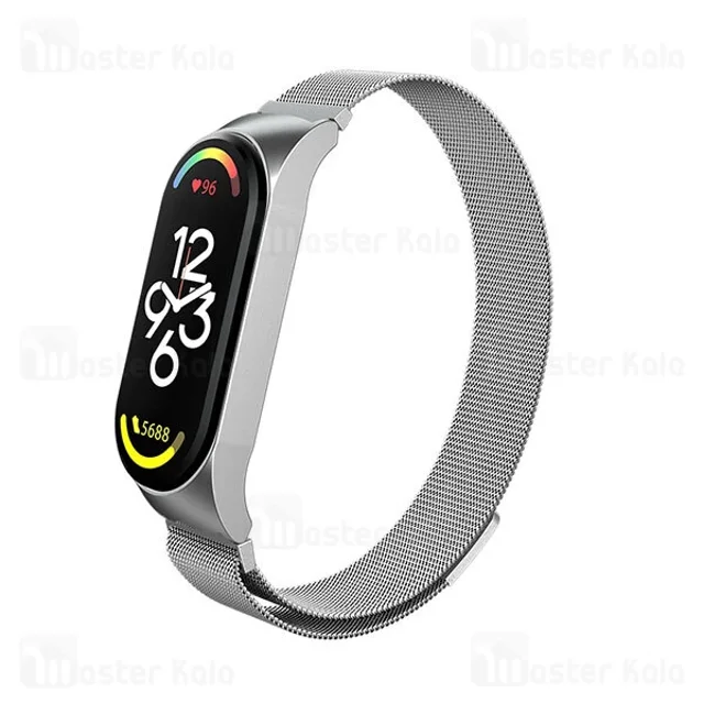 بند فلزی دستبند سلامتی شیائومی Mi Band 7 Stainless Steel Milanese Strap با قفل مگنتی - تصویر 2