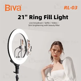 رینگ لایت بیوا Biva RL-03 65W LED Soft Ring Light سایز 21 اینچ با سه پایه و 3 هولدر - تصویر 6