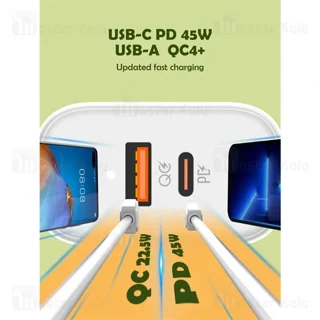 شارژر دیواری الدینیو Ldnio A2526C توان 45 وات به همراه کابل - تصویر 3