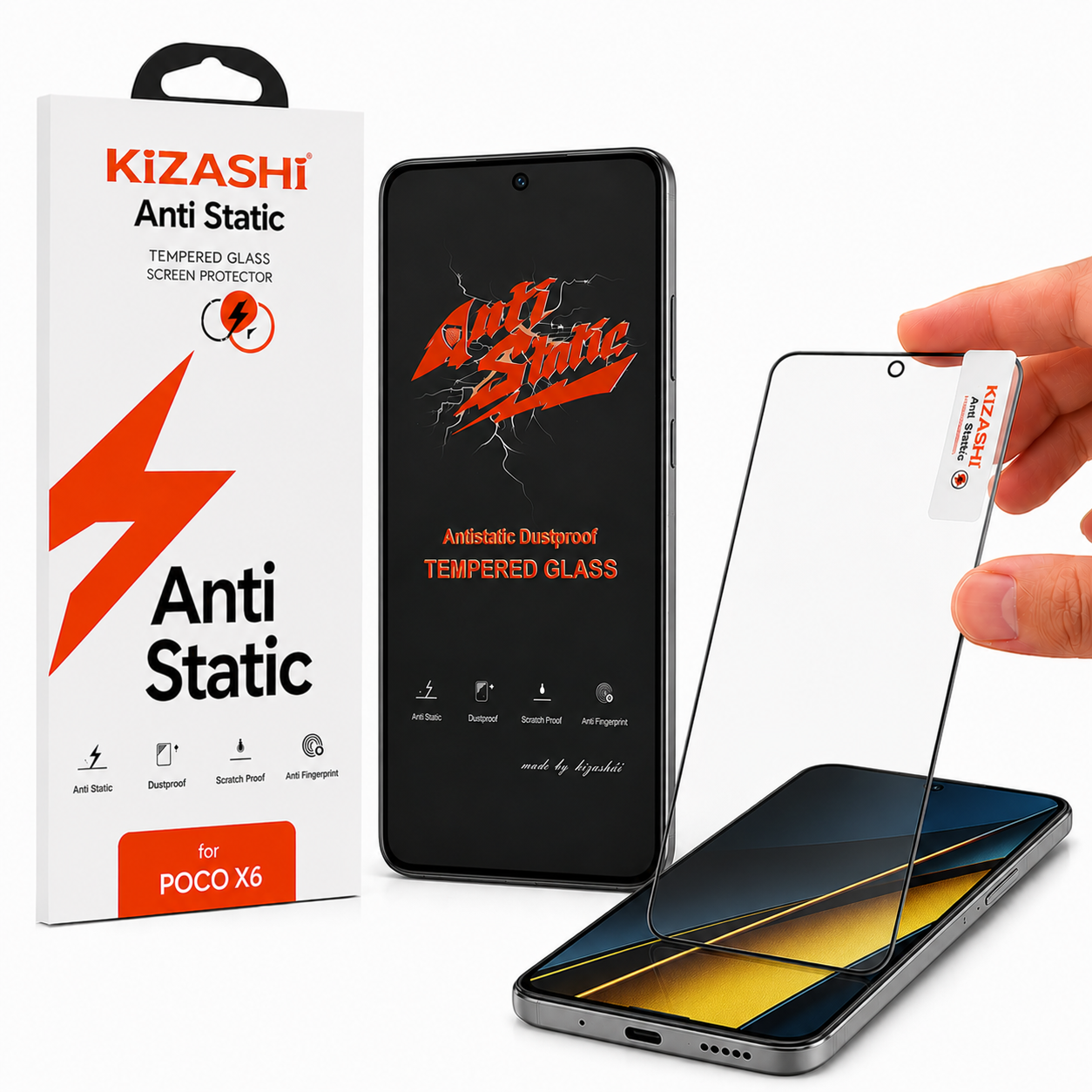 گلس (محافظ صفحه) کیزاشی Anti Static ویژه POCO X6