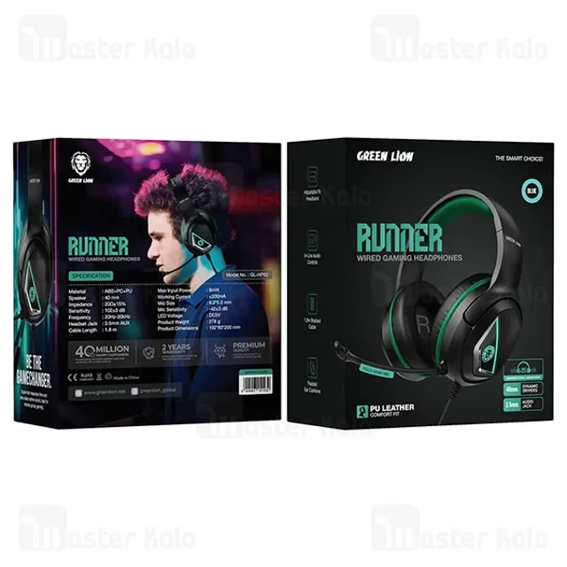 هدفون سیمی گیمینگ گرین لاین Green Lion Runner GNRNRGHP62BK - تصویر 5