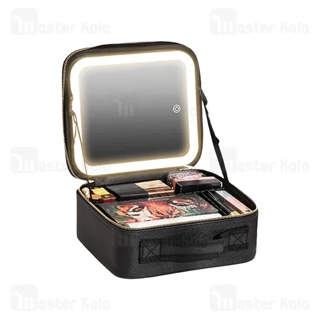 کیف لوازم آرایش آینه دار گرین لاین Green Lion Makeup Organizer GNMAKEORGBK دارای چراغ - تصویر 2
