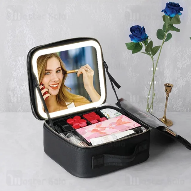 کیف لوازم آرایش آینه دار گرین لاین Green Lion Makeup Organizer GNMAKEORGBK دارای چراغ - تصویر 3