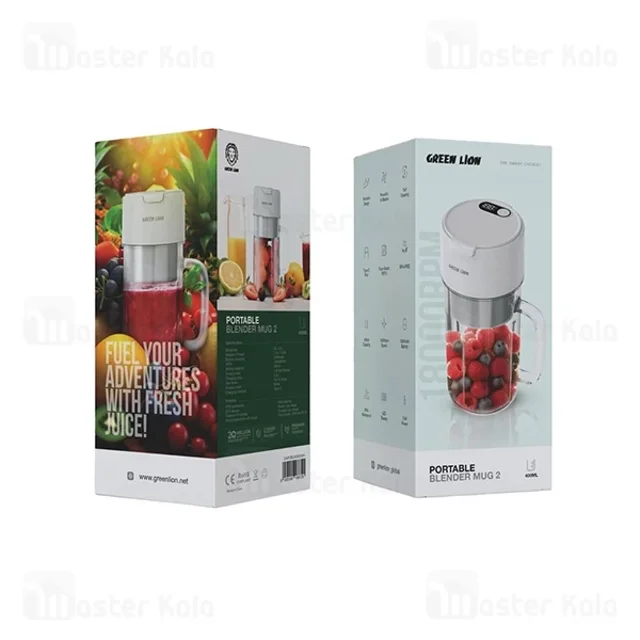 مخلوط کن قابل حمل گرین لاین Green Lion Mug 2 GNPOBLNDR2WH ظرفیت 400 میلی لیتر - تصویر 5