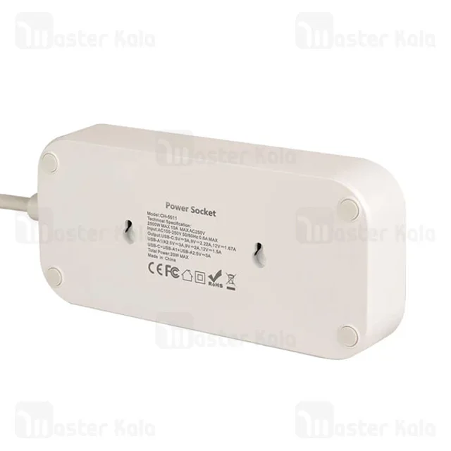 چند راهی برق و شارژر هیسکا Hiska CH-5511 دارای 3 پورت - تصویر 4