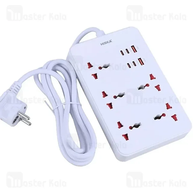 چند راهی برق و شارژر هیسکا Hiska CH-5521 دارای 6 پورت - تصویر 5