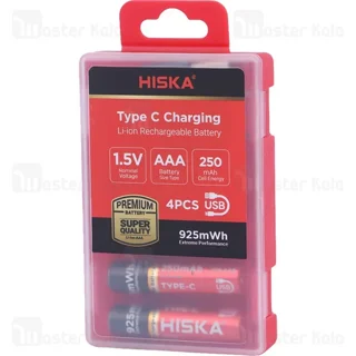 پک 4 تایی باتری نیم قلمی شارژی هیسکا Hiska H16-AAA4 - تصویر 5