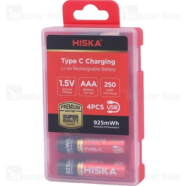 پک 4 تایی باتری نیم قلمی شارژی هیسکا Hiska H16-AAA4 - تصویر 5