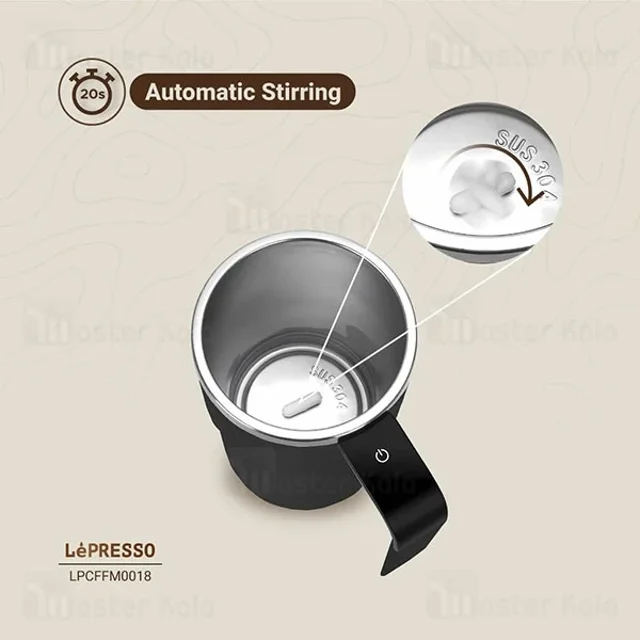 ماگ همزن‌دار لپرسو LPCFFM0018 از جنس استیل ضدزنگ