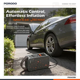 کمپرسور باد پرودو Porodo Flator PDGA03BK همراه با چراغ قوه - تصویر 4